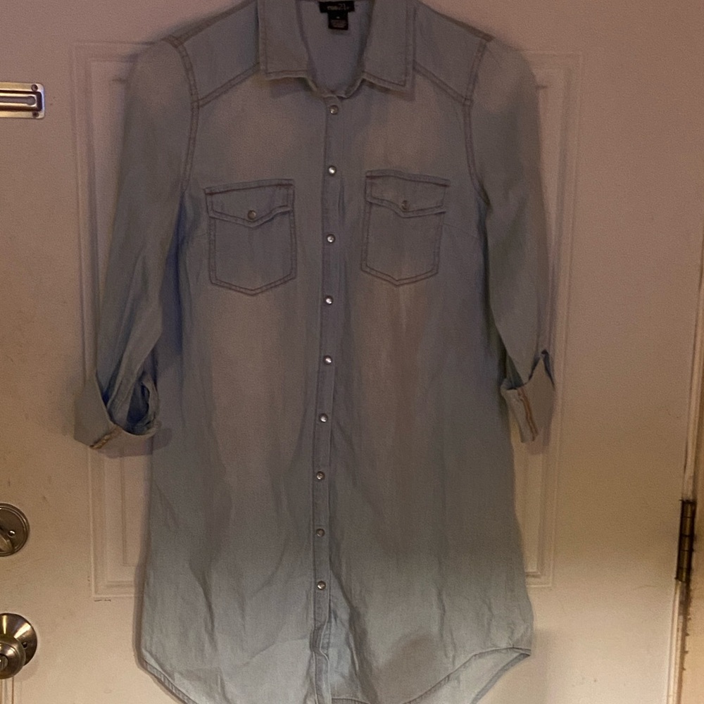 Light Blue Denim Midi Dress ( Juniors )